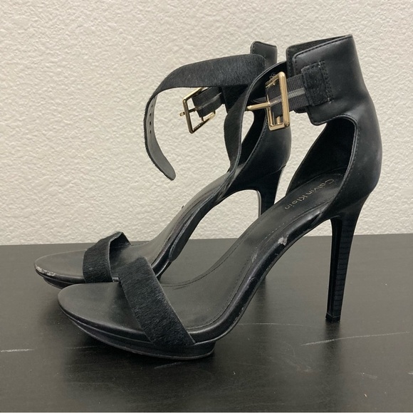 Calvin Klein Vivian Ankle Strap Heels - Black - Size 8 - Picture 5 of 8